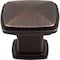 Jeffrey Alexander 1-3/16" Overall Length Brushed Oil Rubbed Bronze Square Milan 1 Cabinet Knob 1091DBAC - alternate 5
